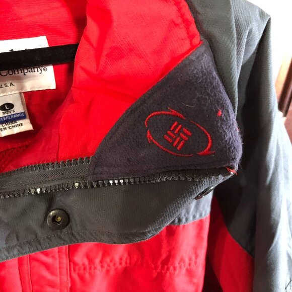 Columbia Men's Interchange Double Whammy  Jacket Shell Large Red Full Zip - Picture 11 of 16